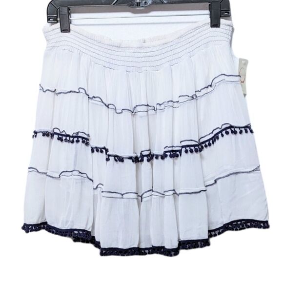 NWT RAGA Lucy Tassel Ruffled Tiered Mini Skirt M - Picture 1 of 7